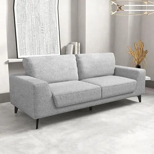 Hopper 3 Seater Fabric Sofa Light Grey Colour