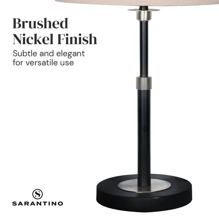 Sarantino Metal Table Lamp With Linen Drum Shade