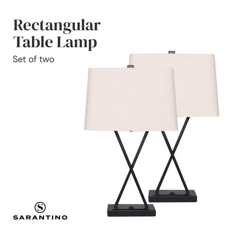 Sarantino Metal Table Lamp With X Stand