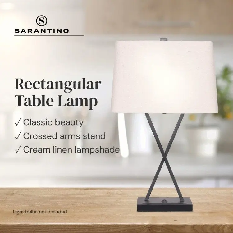 Sarantino Metal Table Lamp With X Stand