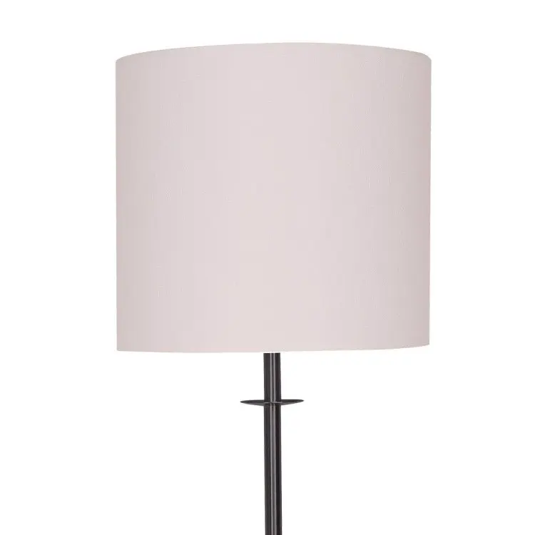 Sarantino Concrete & Metal Table Lamp With Off White Linen Shade