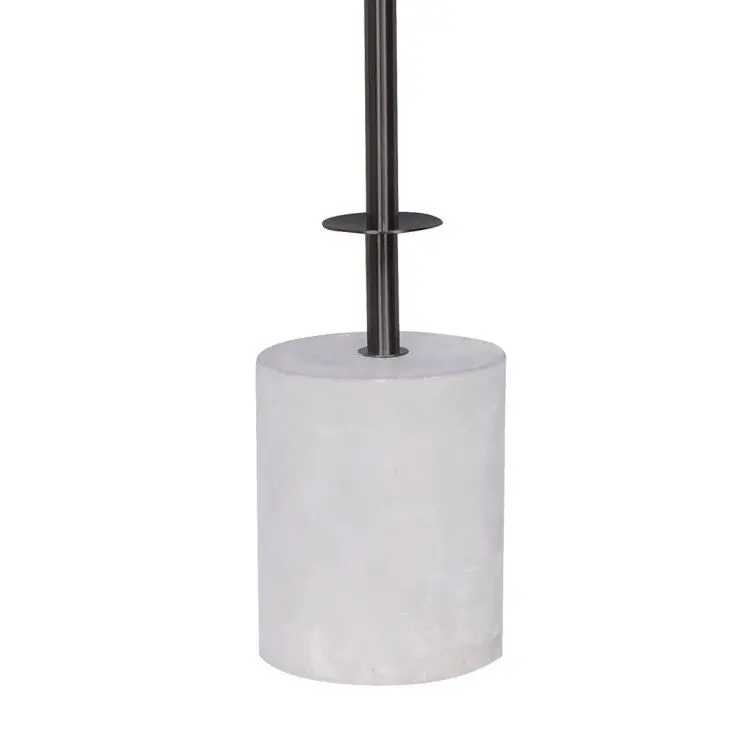 Sarantino Concrete & Metal Table Lamp With Off White Linen Shade