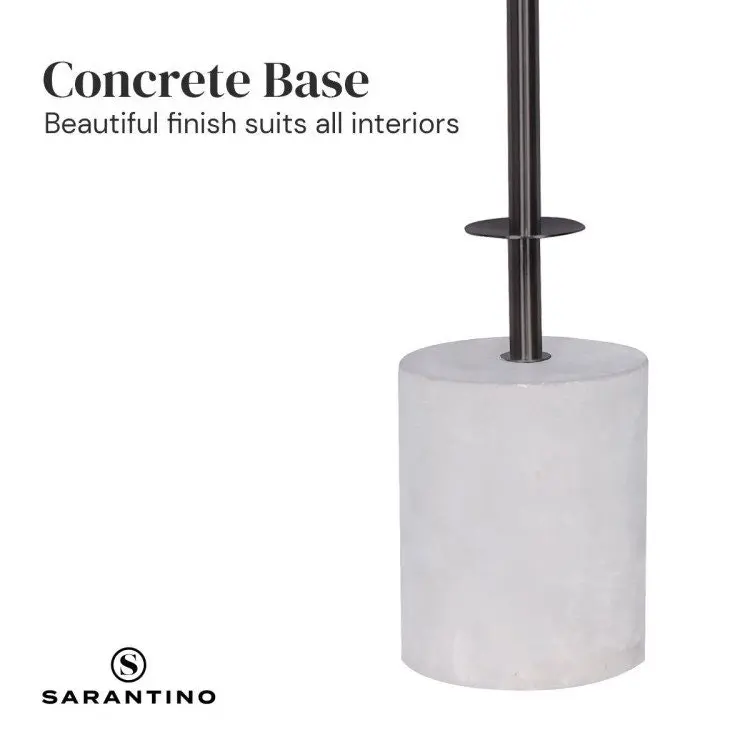 Sarantino Concrete & Metal Table Lamp With Off White Linen Shade