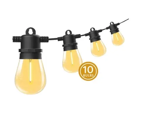 10 Bulbs 14M Festoon String Lights LED Waterproof Outdoor Christmas Party