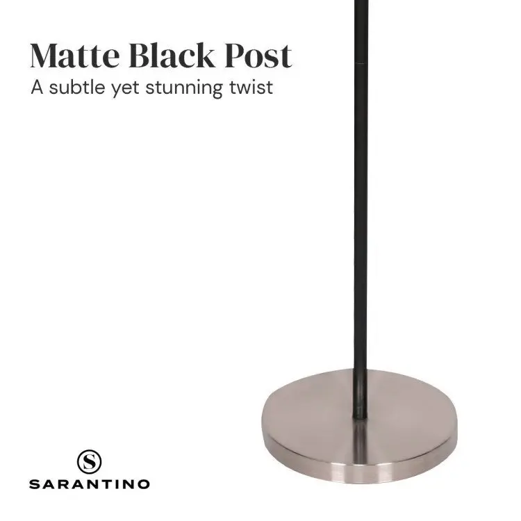 Sarantino 3 Shade Metal Floor Lamp Nickel & Matte Black Finish