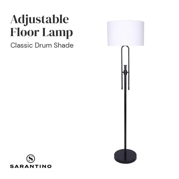 Sarantino Height Adjustable Metal Floor Lamp Matte Black