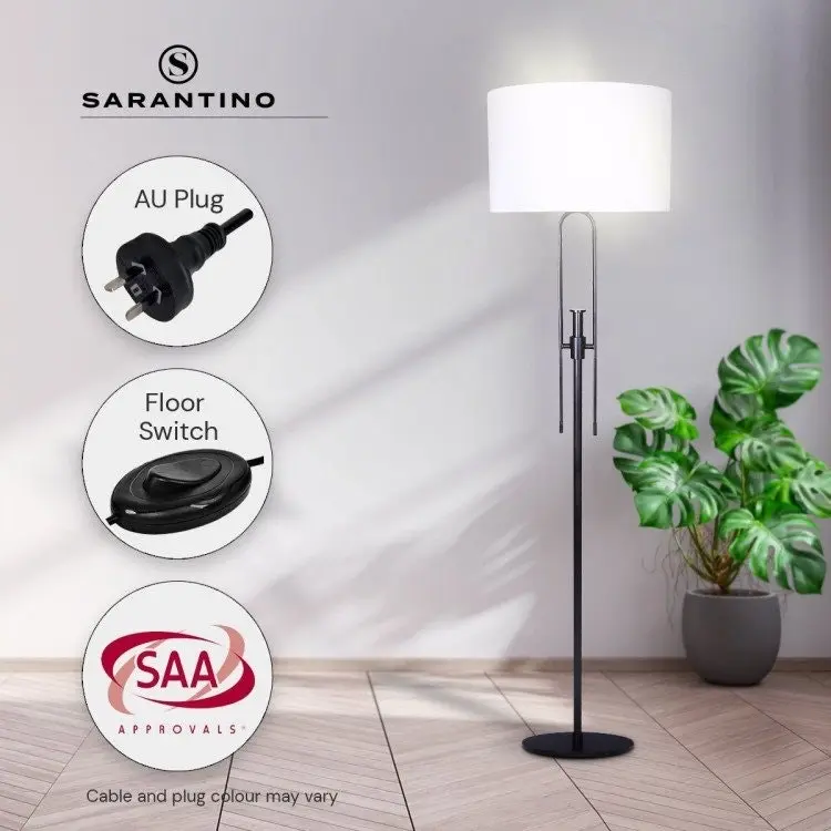 Sarantino Height Adjustable Metal Floor Lamp Matte Black