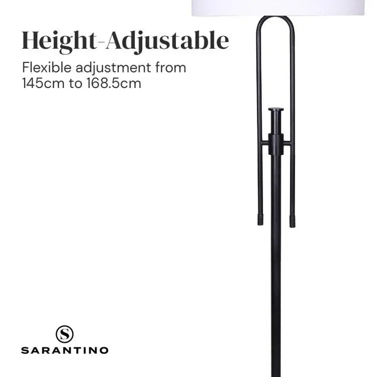 Sarantino Height Adjustable Metal Floor Lamp Matte Black