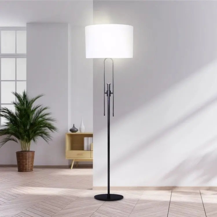 Sarantino Height Adjustable Metal Floor Lamp Matte Black