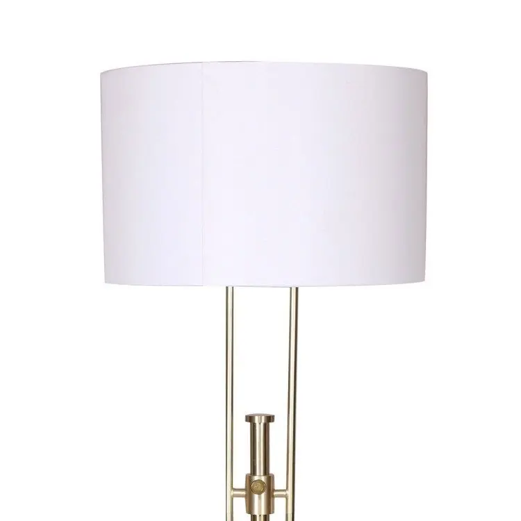 Sarantino Brushed Gold Height Adjustable Metal Floor Lamp