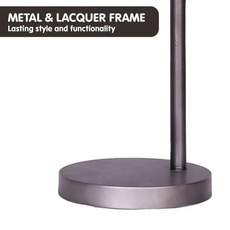 Sarantino Metal Desk Lamp In Dark Grey Finish