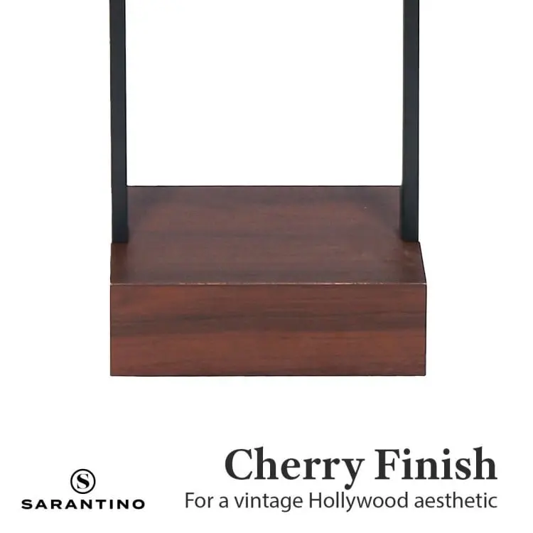 Sarantino Wood Floor Lamp In Cherry Finish