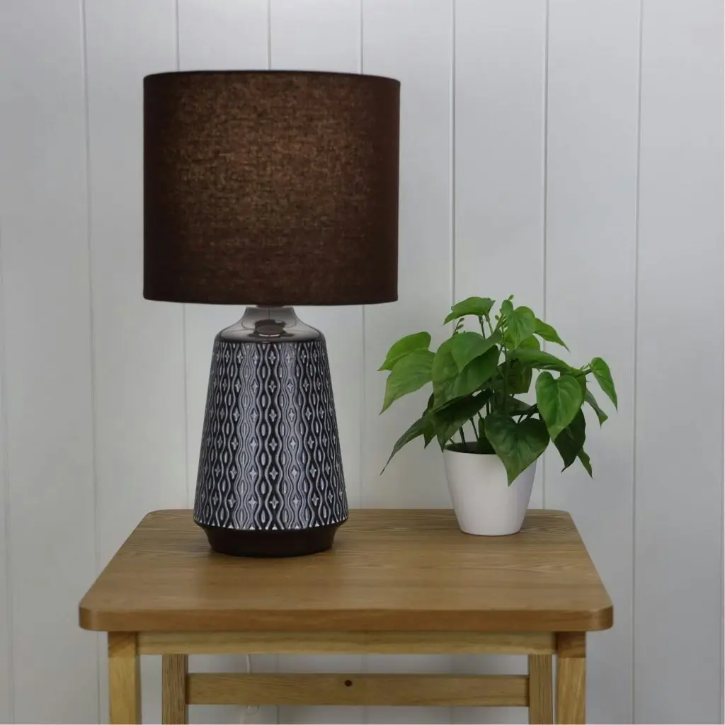 MOANA Ceramic Table Lamp with Shade Coffee