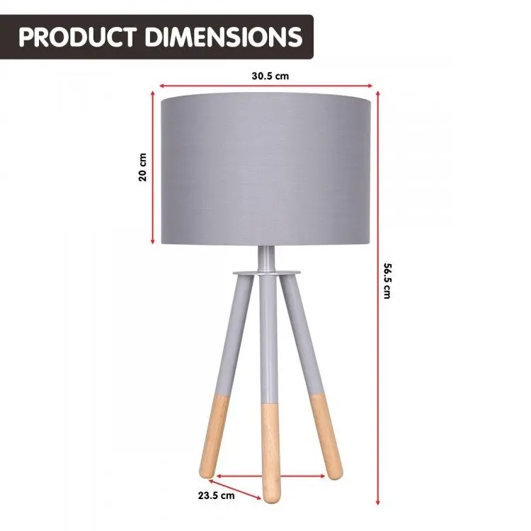 Sarantino Tripod Desk Lamp In Metal & Wood Nordic Minimalist Light