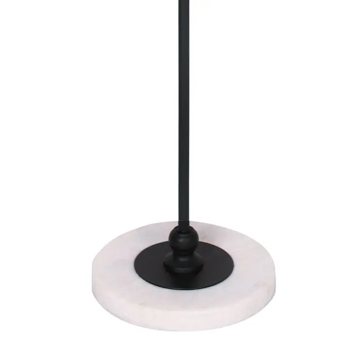 Sarantino Metal Floor Lamp With Marble Base & Off White Shade