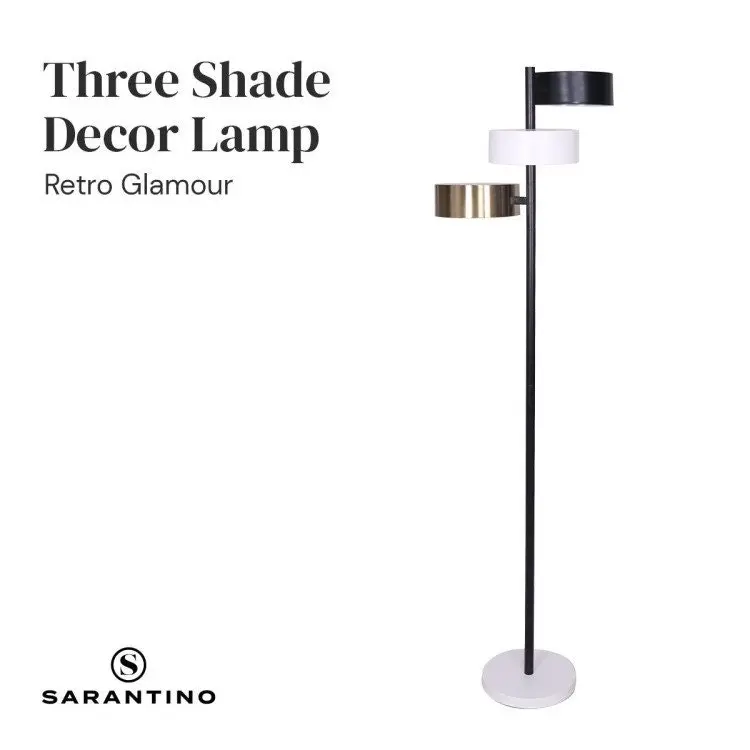 Sarantino 3 Shade Metal Floor Lamp