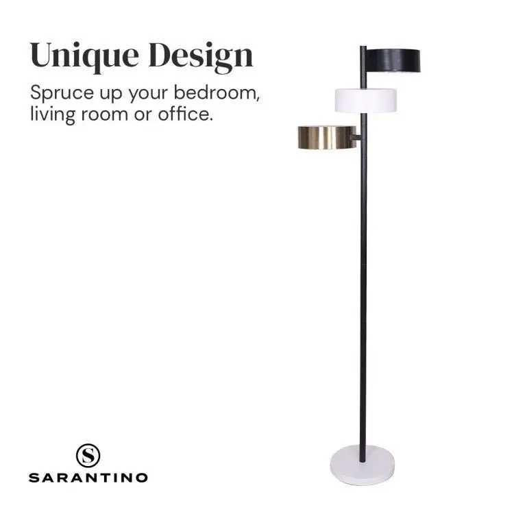 Sarantino 3 Shade Metal Floor Lamp