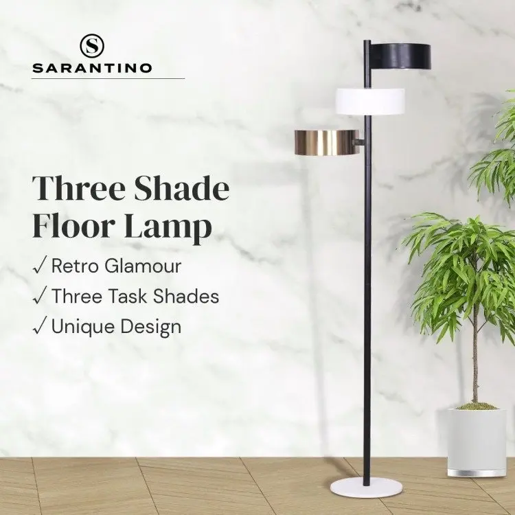 Sarantino 3 Shade Metal Floor Lamp