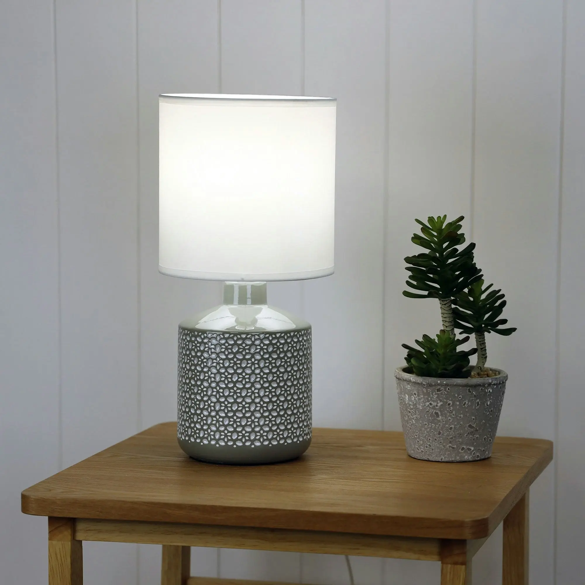 CELIA Grey Ceramic Table Lamp