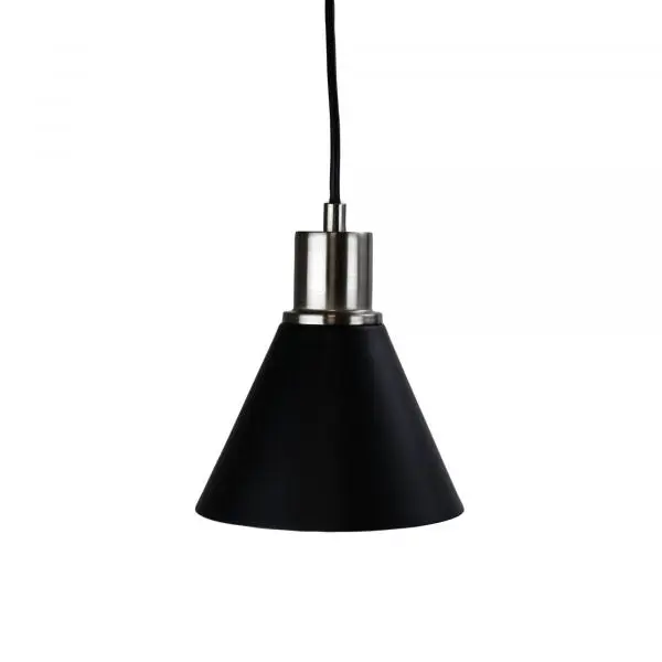 COMO Black and Brushed Chrome Single Pendant