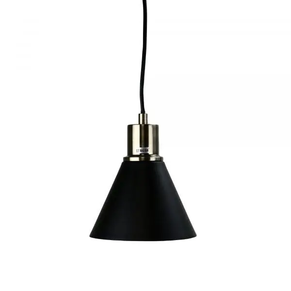 COMO Black and Antique Brass Single Pendant