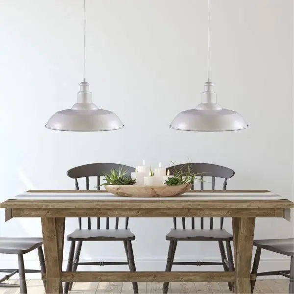 SLATER.38 38cm White Industrial Vintage Shade