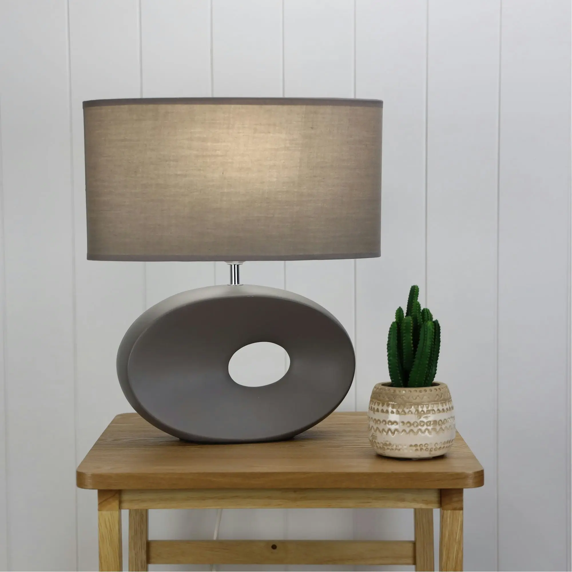 LOUISE Ceramic Table Lamp with Shade Grey