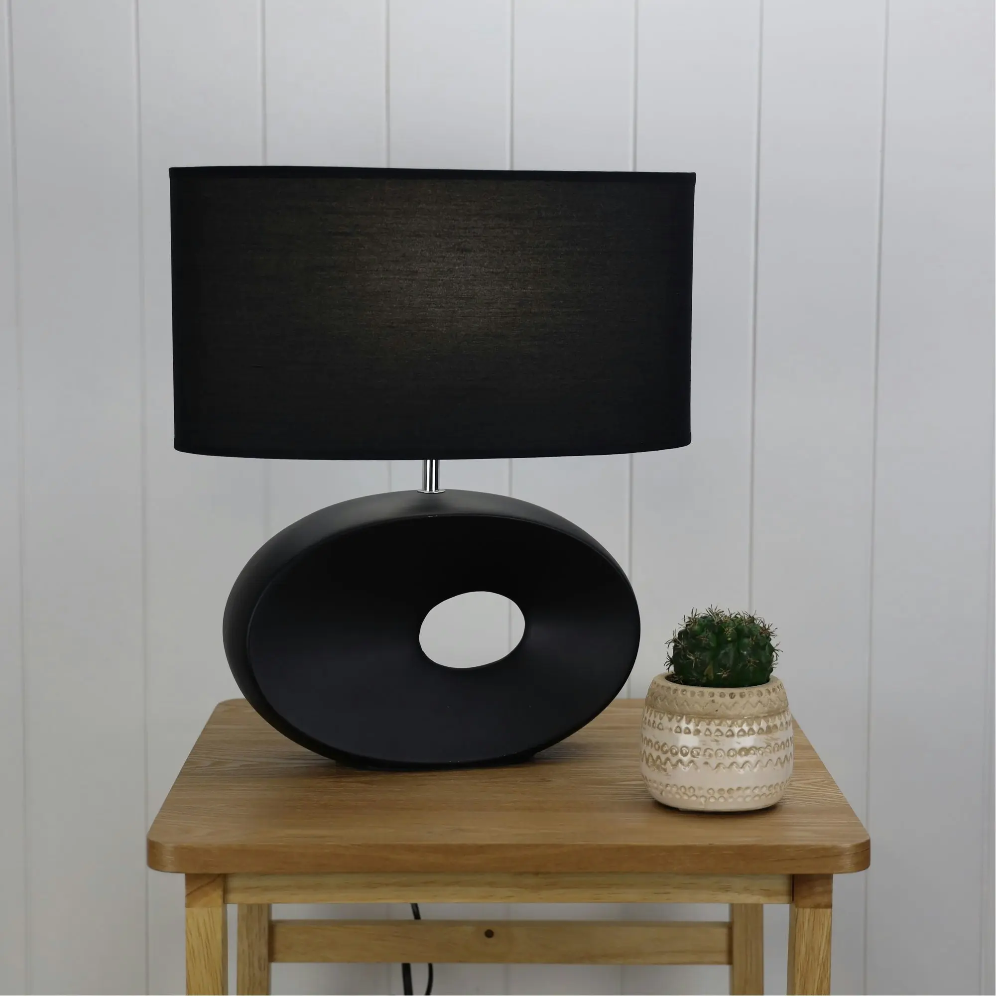 LOUISE Ceramic Table Lamp with Shade Black