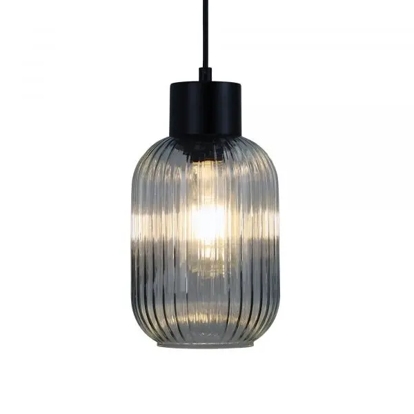 MILLER.130 Ribbed Glass Pendant