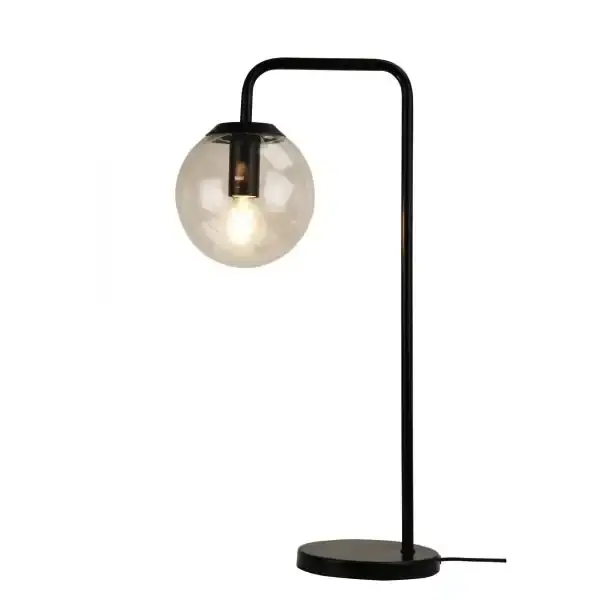 NEWTON LAMP Contemporary Clear Glass Lamp Black