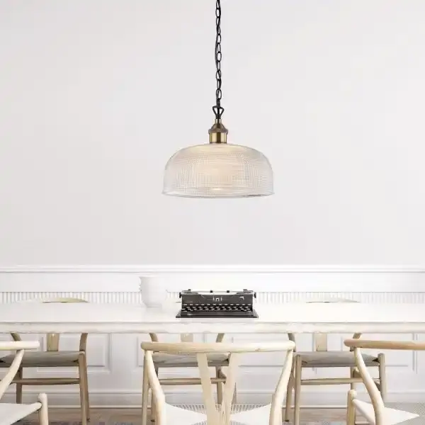 MAISON 27 Retro Halophane Clear Glass Pendant