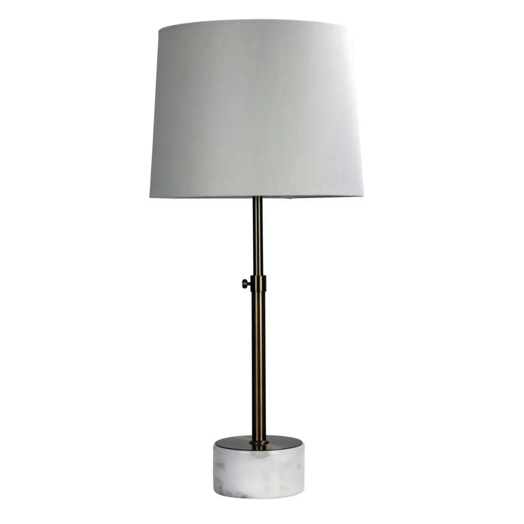 UMBRIA Height Adjustable Scandi Lamp in Antique Brass