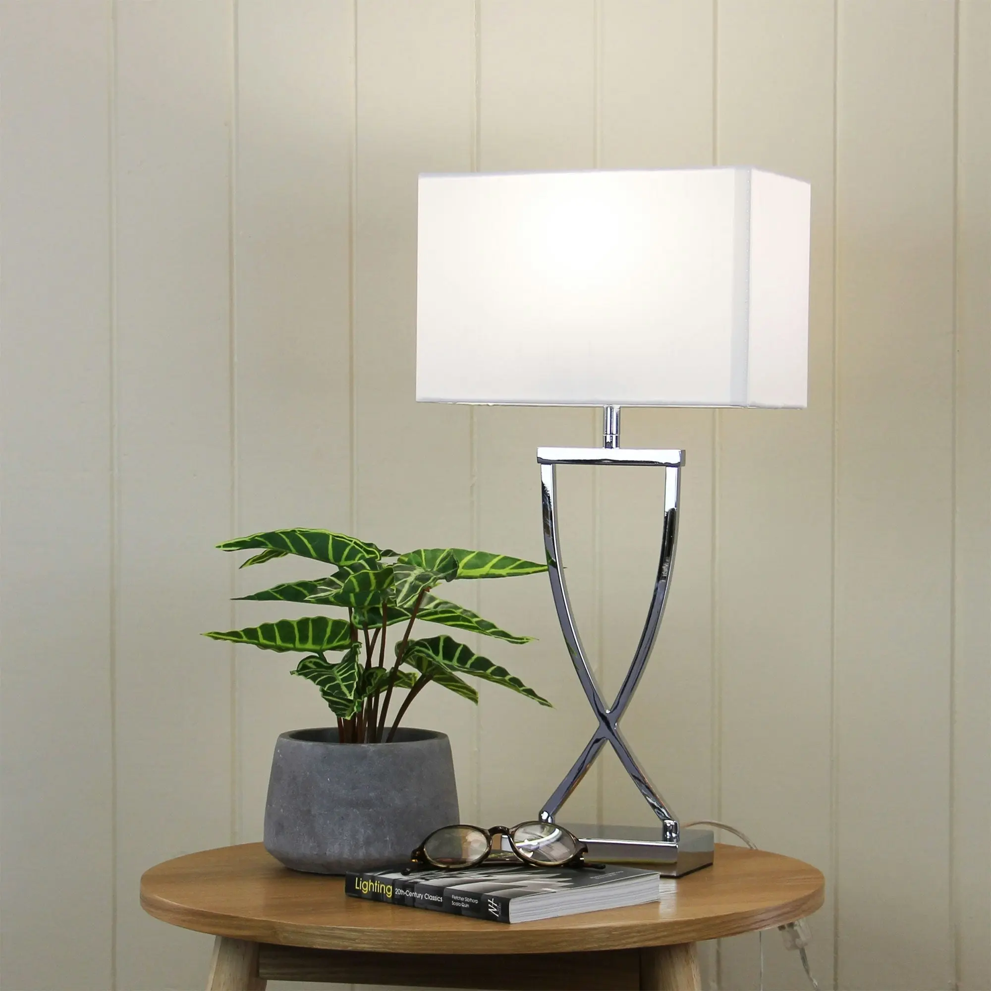 CHI Chrome Complete Bedside Lamp