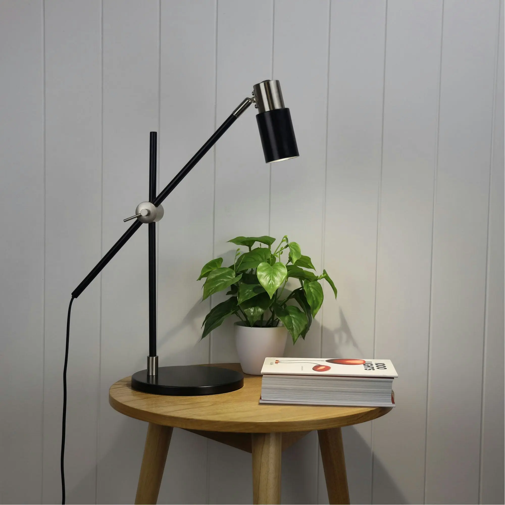 CHARLIE LED GU10 Desk Lamp Brushed Chrome