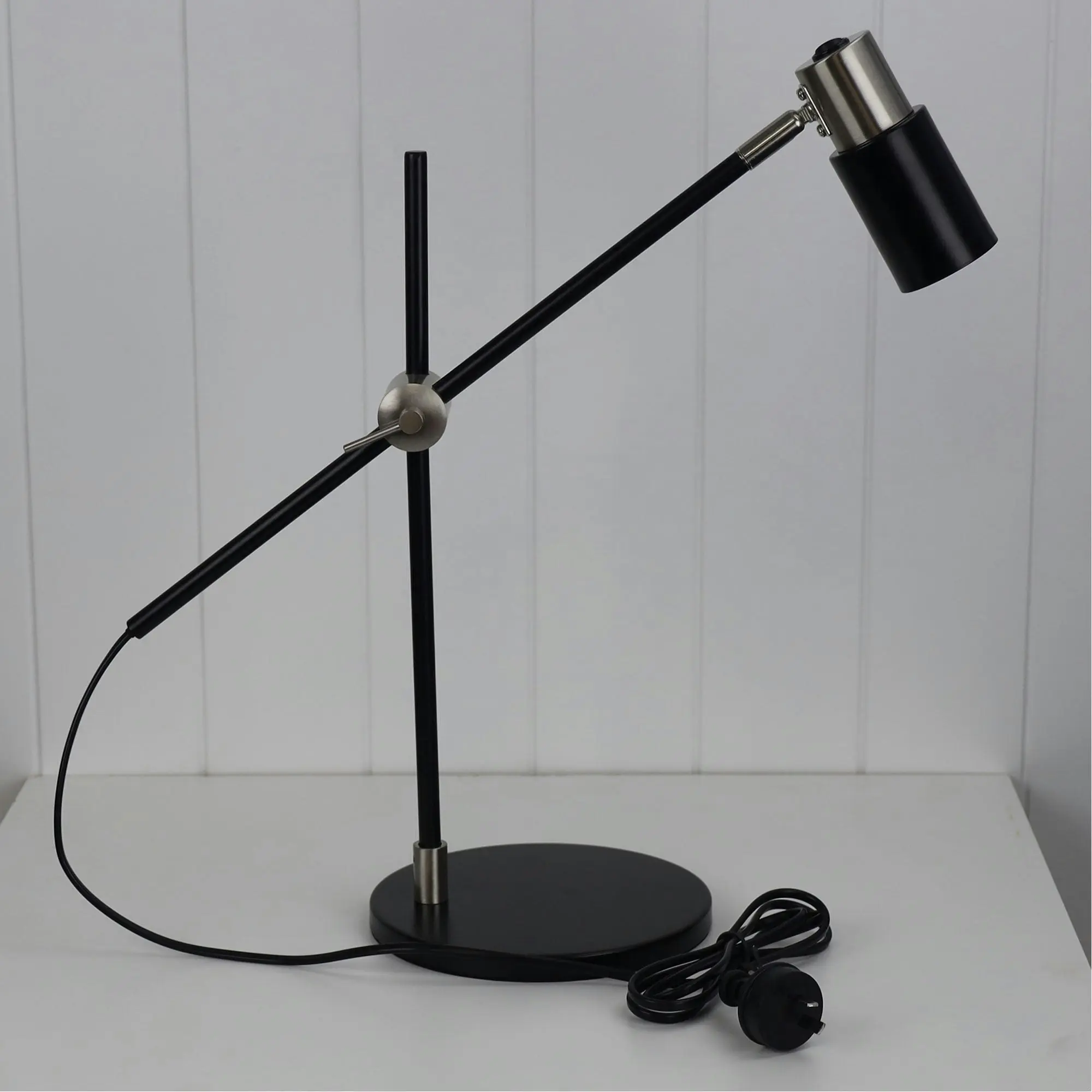 CHARLIE LED GU10 Desk Lamp Brushed Chrome