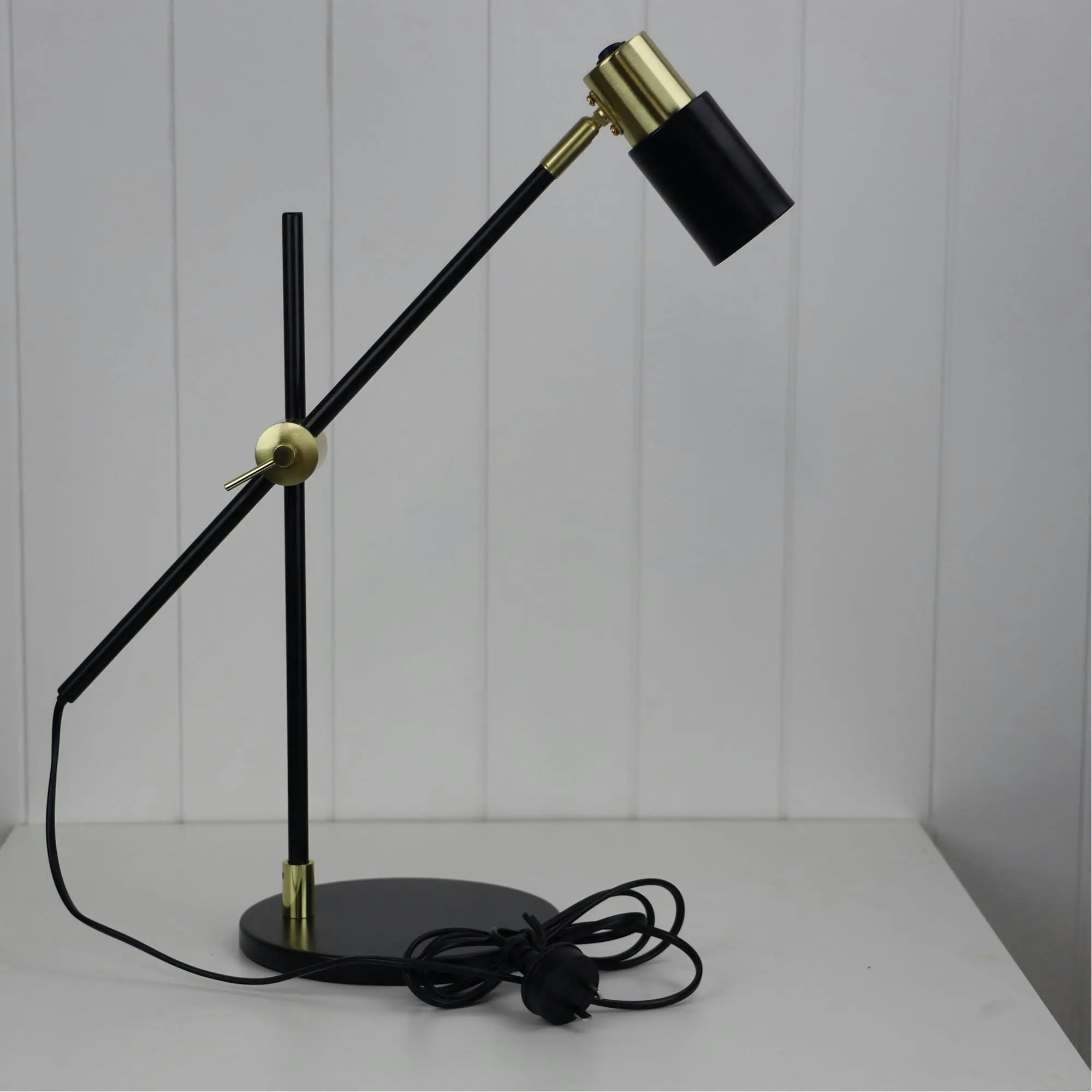 CHARLIE LED GU10 Desk Lamp Satin Brass