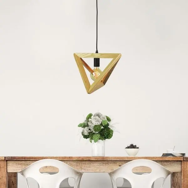 TRAP II Geometric Scandi Timber Pendant