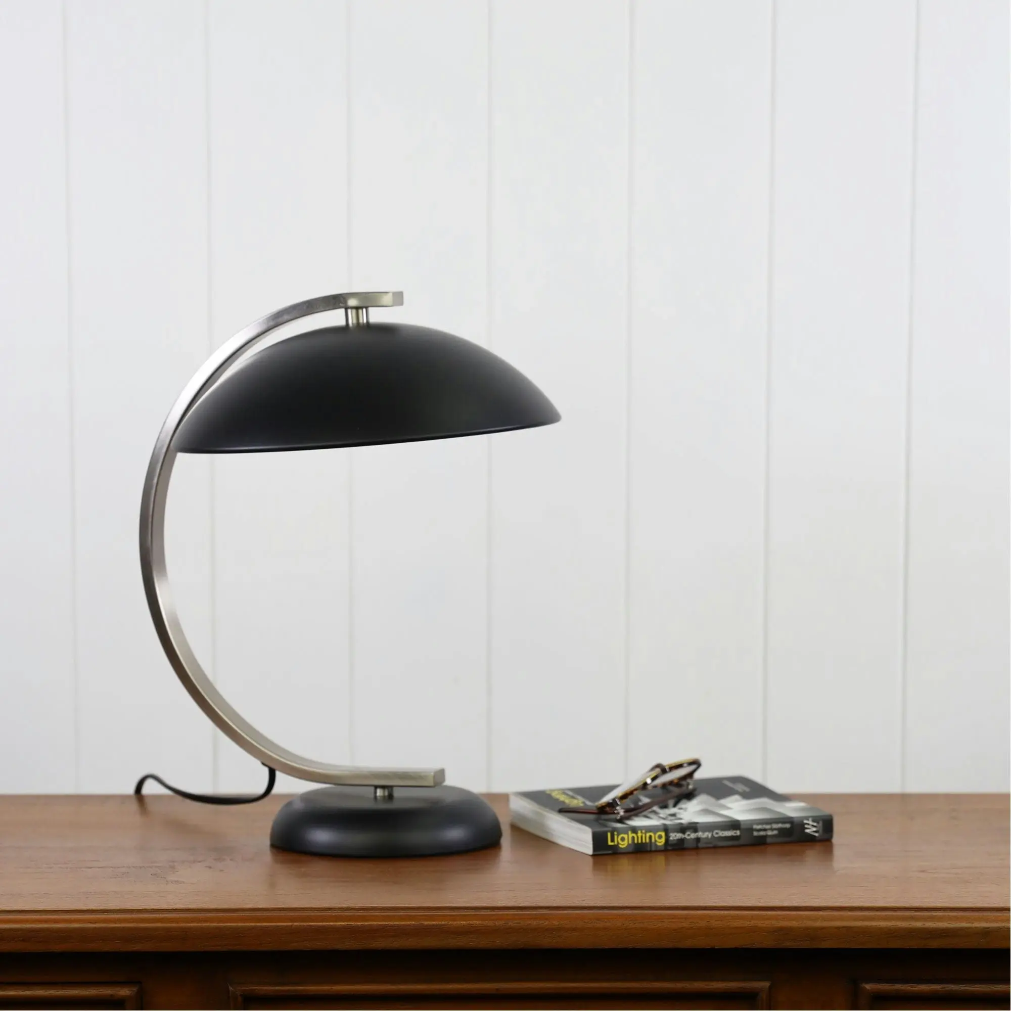 DECO Black Brushed Chrome Table Lamp