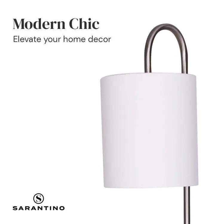 Sarantino Metal Floor Lamp With Glass Shelves