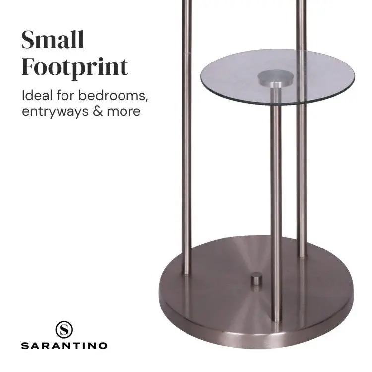 Sarantino Metal Floor Lamp With Glass Shelves