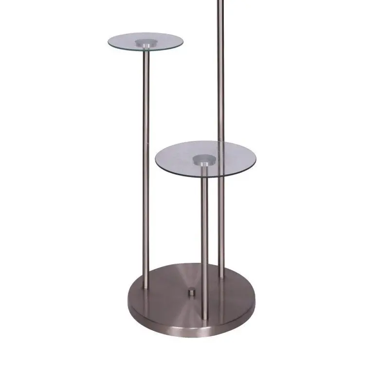 Sarantino Metal Floor Lamp With Glass Shelves