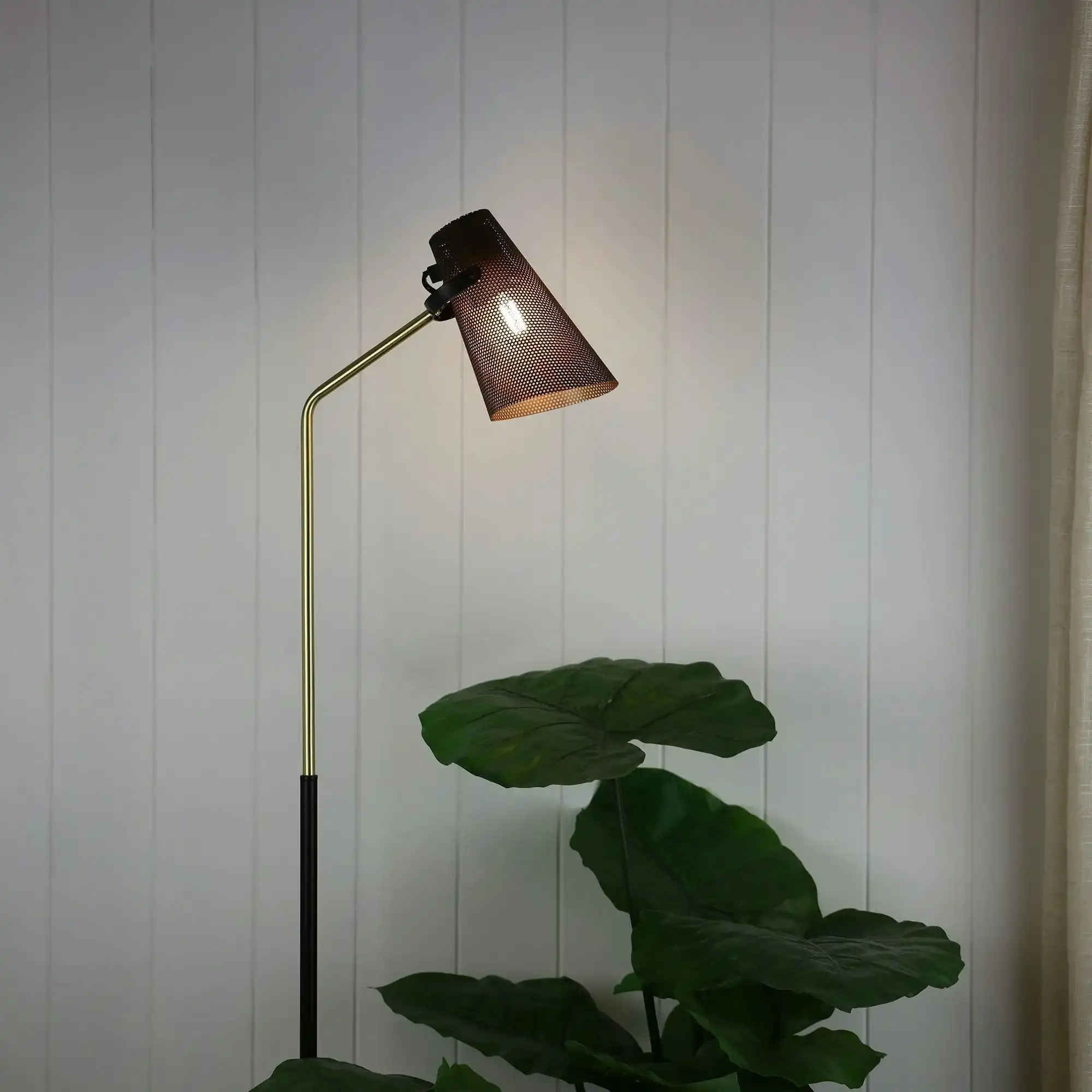 Perfo Floor Lamp Black & Brass Floor Lamp