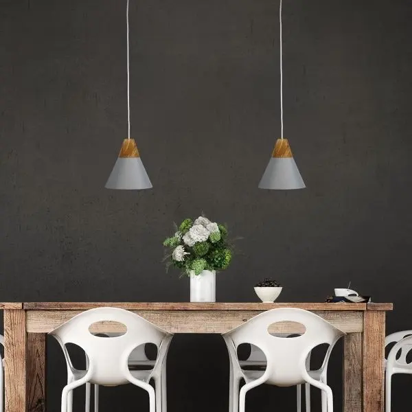 TRIGO.20 Stylish Conical Grey Pendant