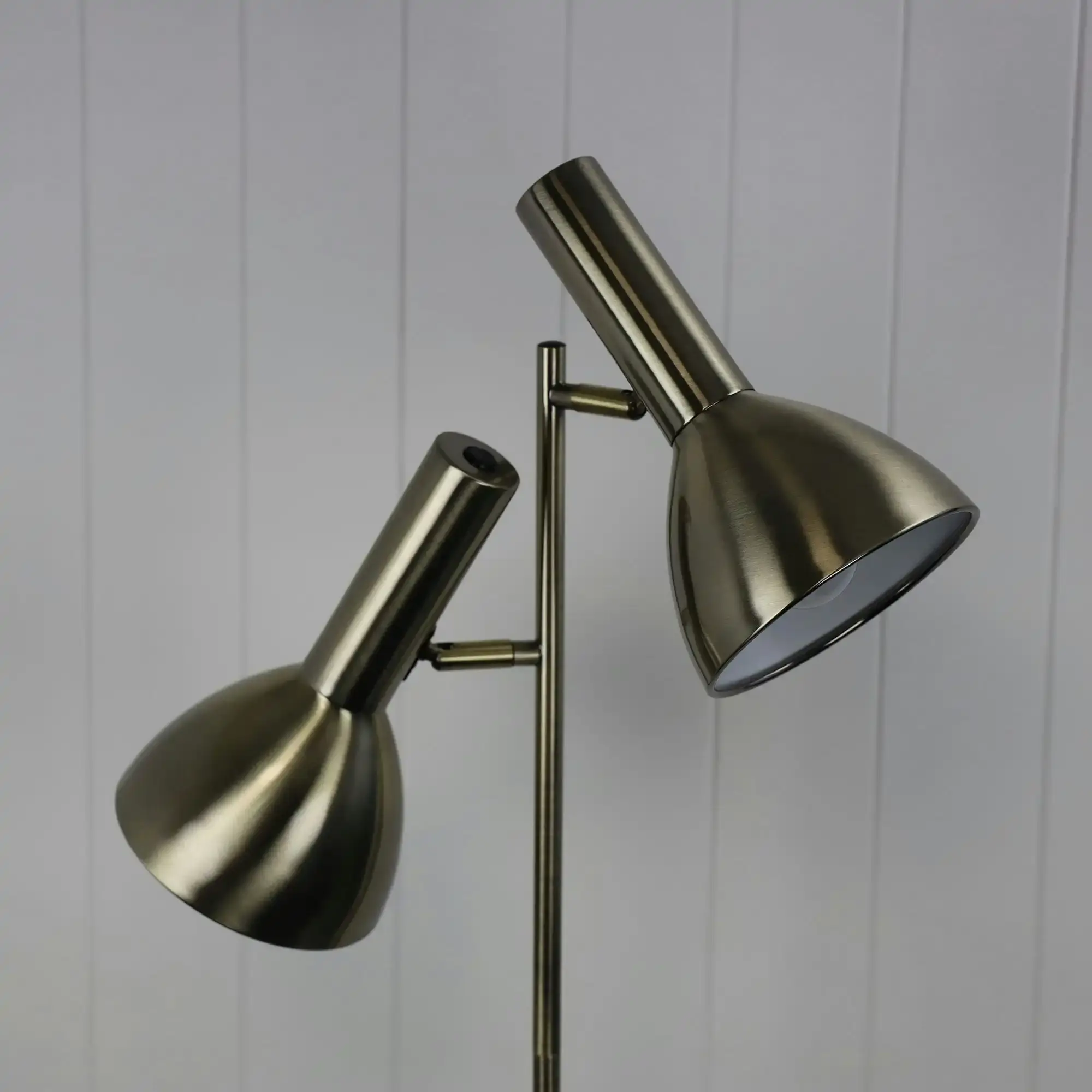 VESPA Mid-Century Twin Floor Lamp Antique Brass