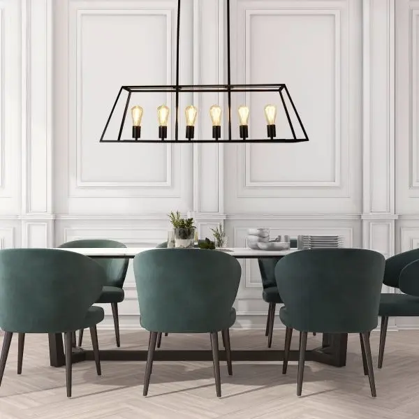 SOUTHPORT.100 6 Light Urban Retro Pendant Black