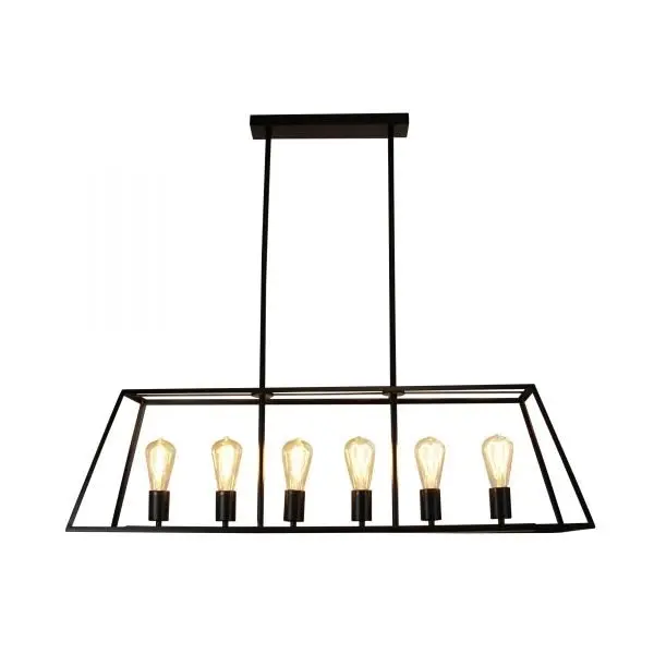 SOUTHPORT.100 6 Light Urban Retro Pendant Black