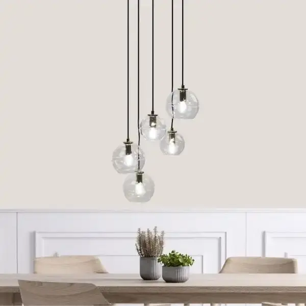 RENO.5 5 Light Clear Glass Pendant