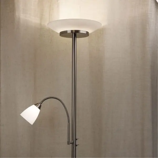 SIENA Mother and Child LED Floor Lamp Brushed Chrome