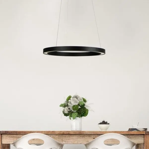 NEBULA.40 Modern LED Halo Pendant Black