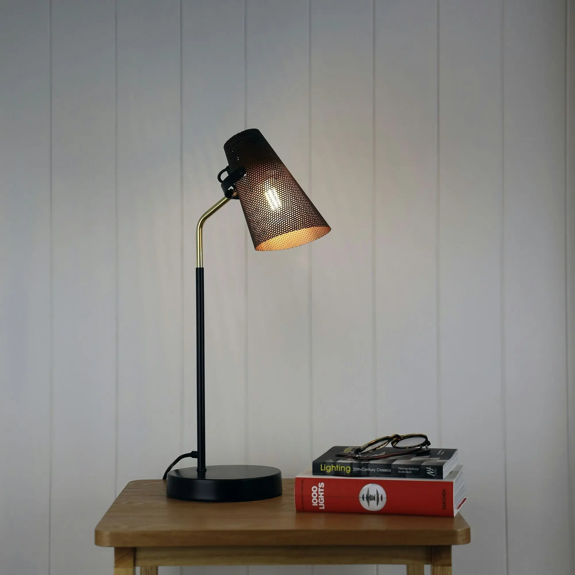 Perfo Desk Lamp Black & Brass Desk Lamp